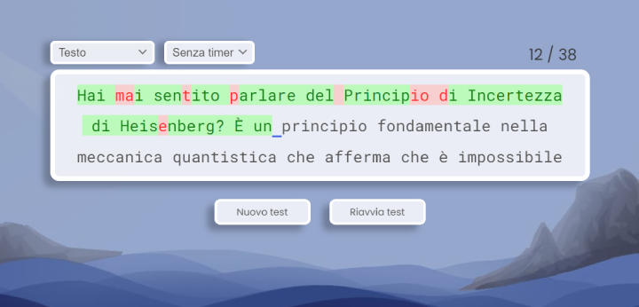 prova di battitura senza annunci